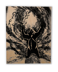 The Spirit Bear (black wood print)